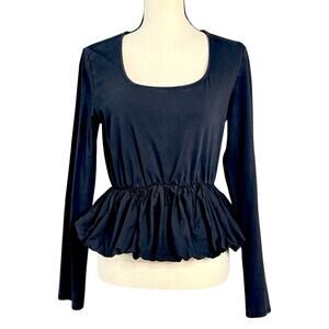 Jolie And Joy By FTC With Love Juniors Black Long Sleeve Bubble Peplum Top XL